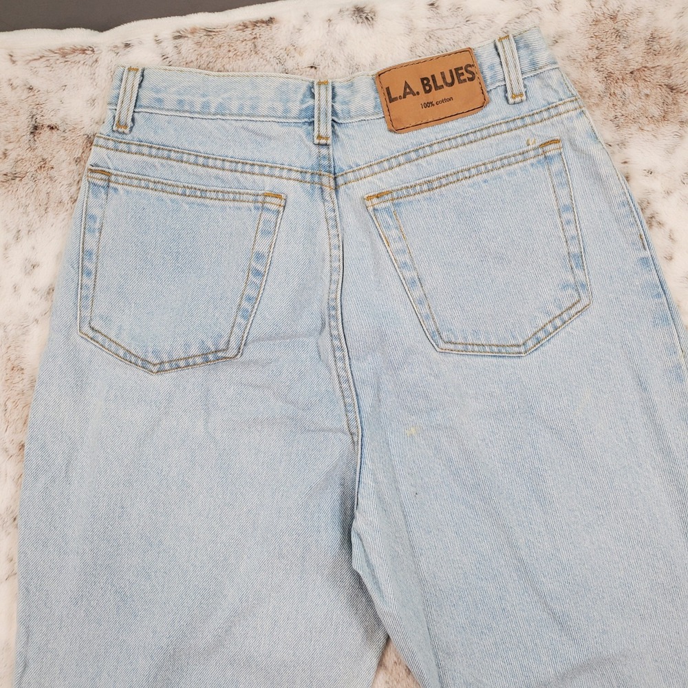Vintage L.A. Blues 90s Jeans Sz 10 High Rise Classic Fit Light Wash Grunge - Picture 6 of 12
